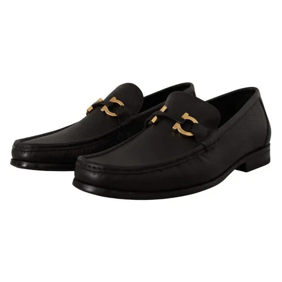 Salvatore Ferragamo Elegant Black Calf Leather Loafers